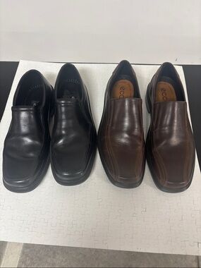 ECCO Men’s Slip-On Dress Loafers - Brown and Black. EU Size 44. Brand New.